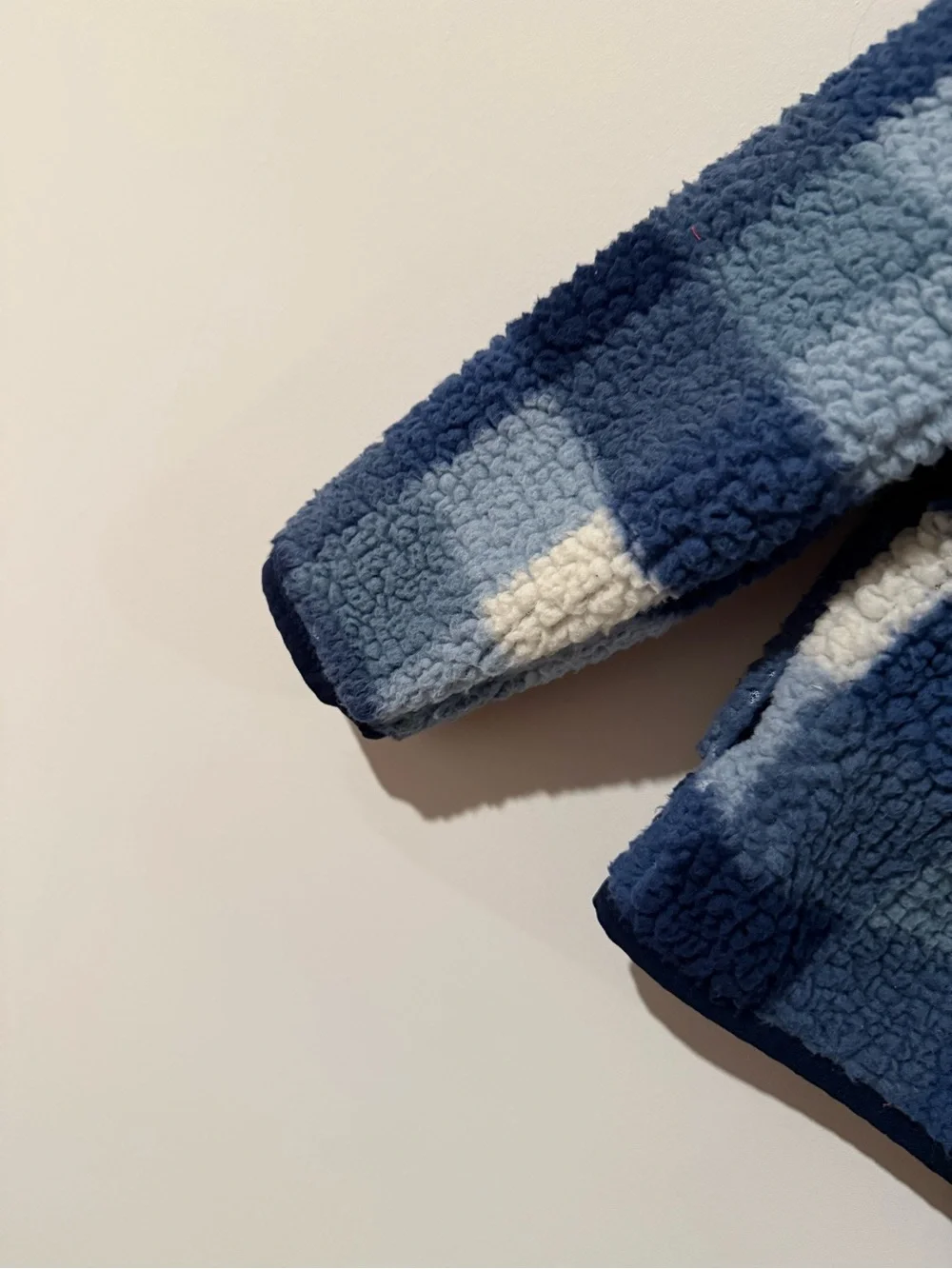 Carter's Blue & White Plaid Sherpa Zip Jacket
